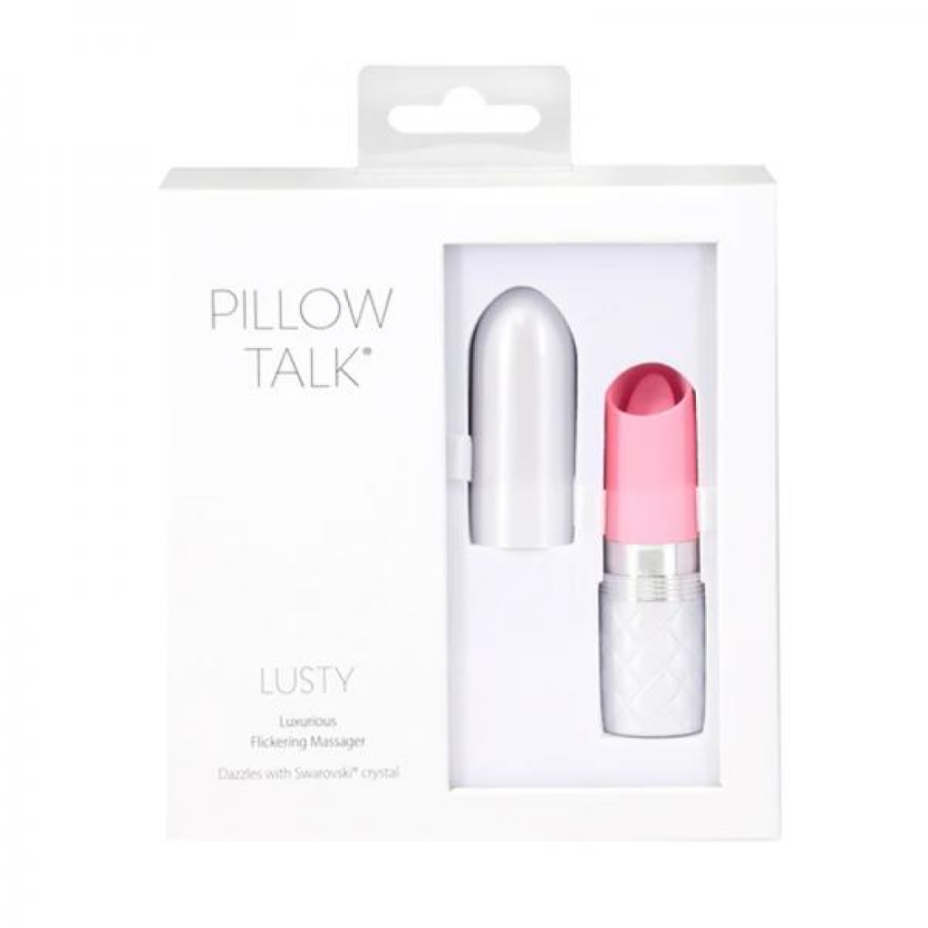 Pillow Talk Lusty Flickering Massager W/ Crystal Pink - Bullet Vibrators