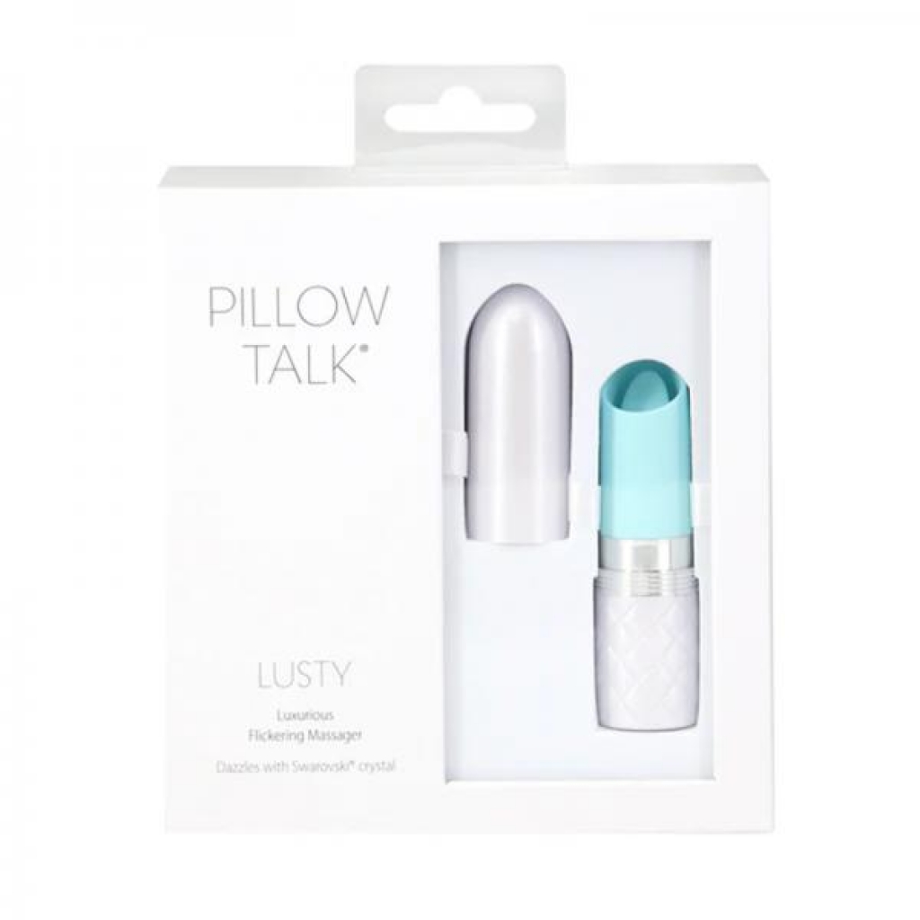 Pillow Talk Lusty Flickering Massager W/ Crystal Teal - Bullet Vibrators