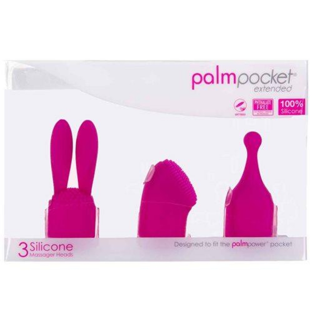 Palm Power Pocket Extended 3 Silicone Massager Heads - Batteries & Chargers