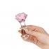 Pillow Talk Rosy Flower Glass Anal Plug Pink - Anal Plugs
