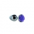 Lux Active Purple Rose 3.5in Metal Butt Plug Small - Anal Plugs