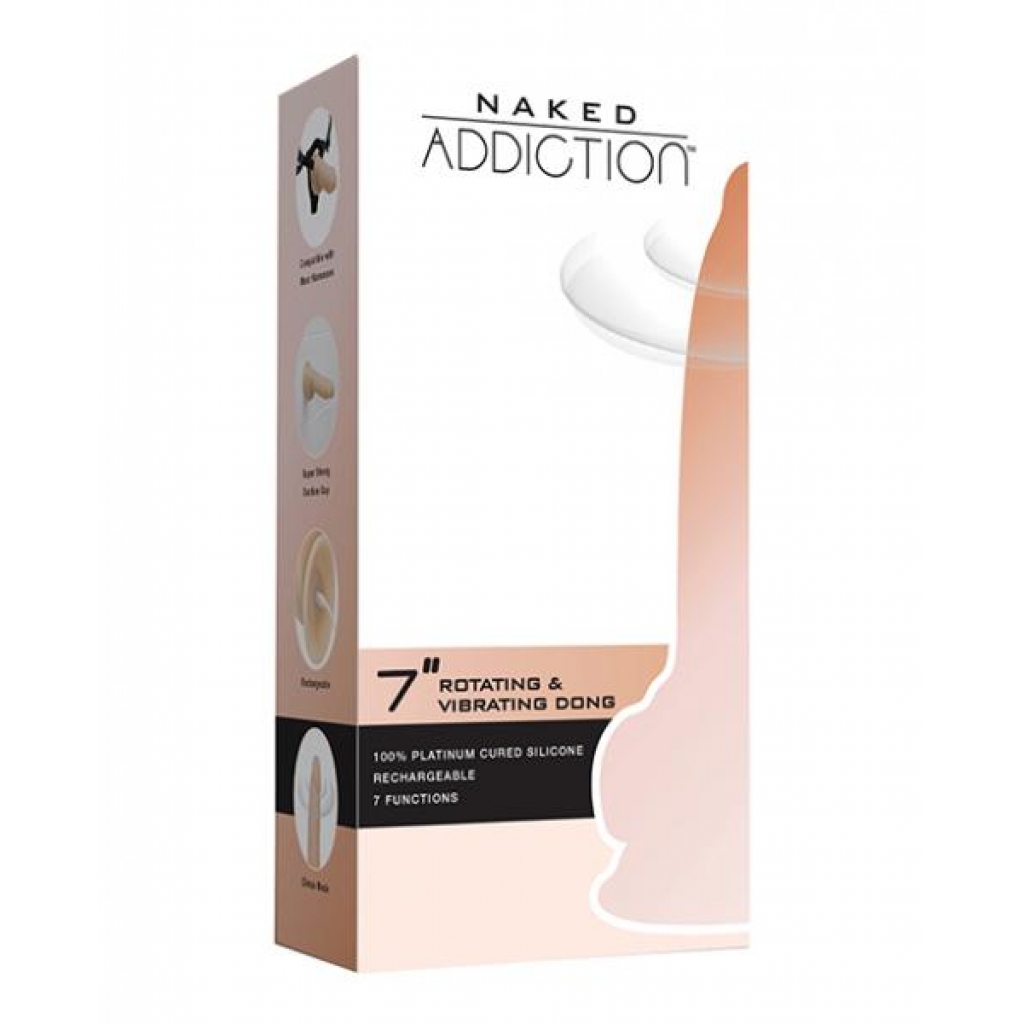 Naked Addiction 7in Rotating & Vibrating Dong - Realistic Dildos & Dongs