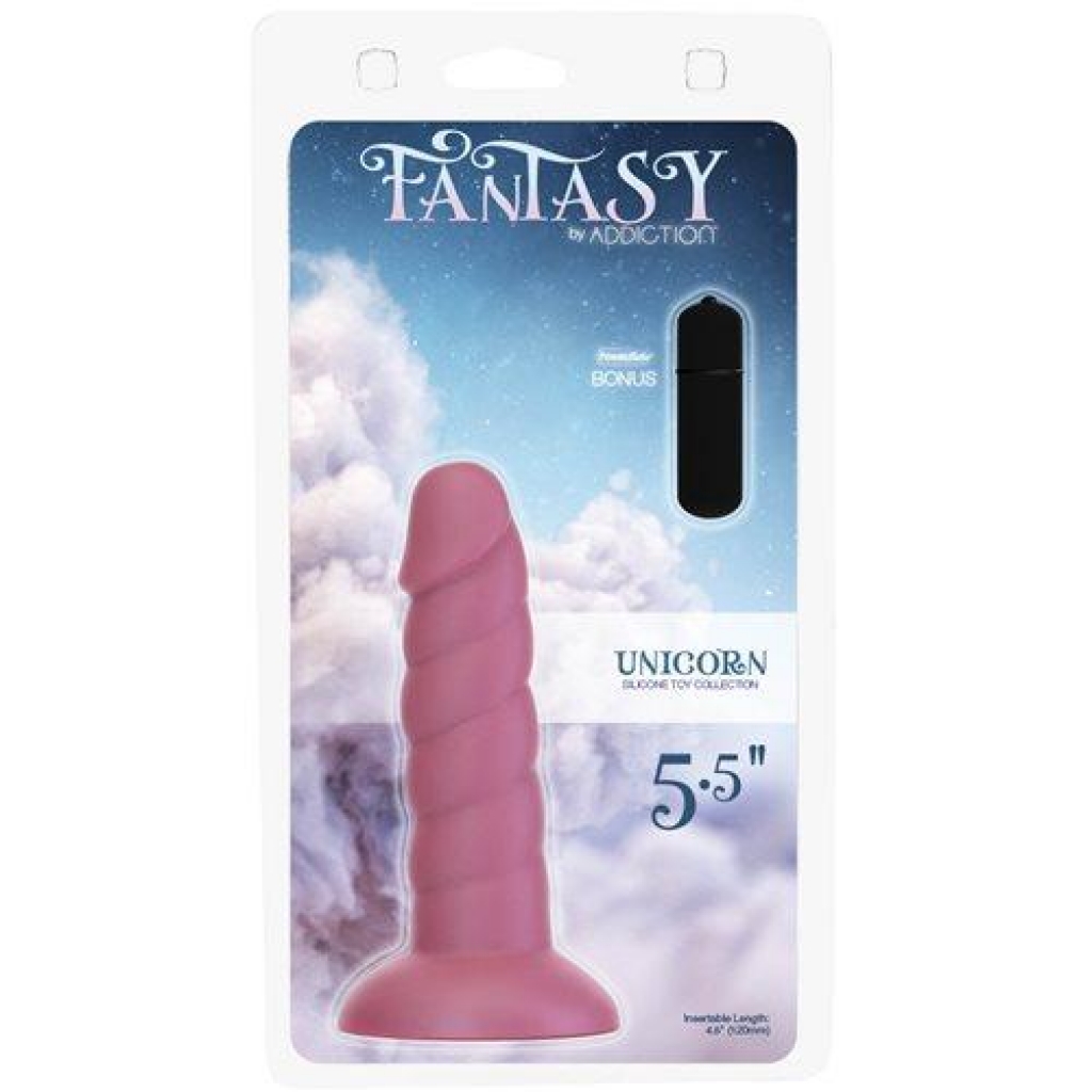 Fantasy Addiction 5.5in Unicorn Pink W/ Bullet - Realistic Dildos & Dongs