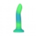 Rave Addiction 8in Glow In The Dark Dildo Blue/green - Realistic Dildos & Dongs
