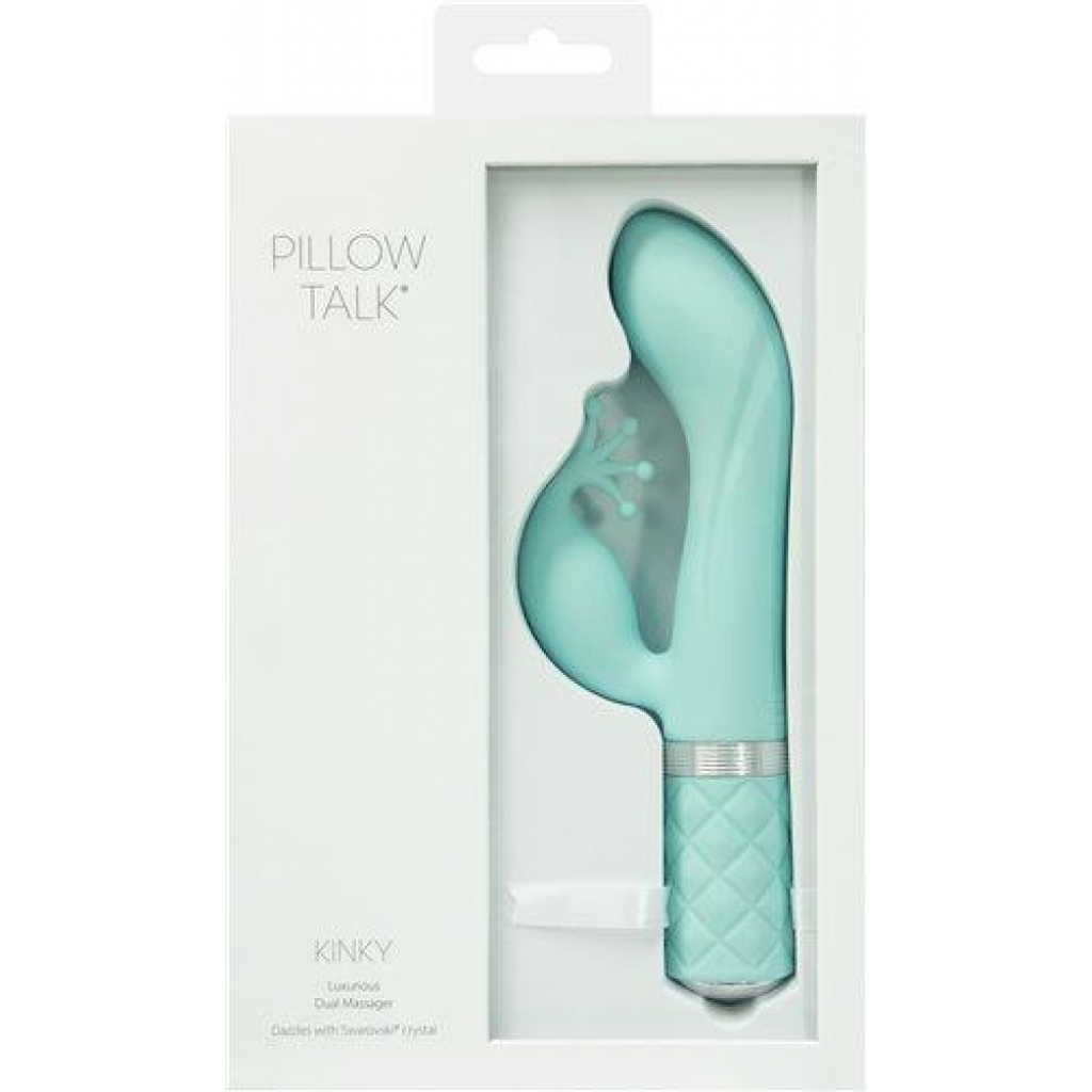 Pillow Talk Kinky Clitoral W/ Swarovski Crystal Teal - Rabbit Vibrators