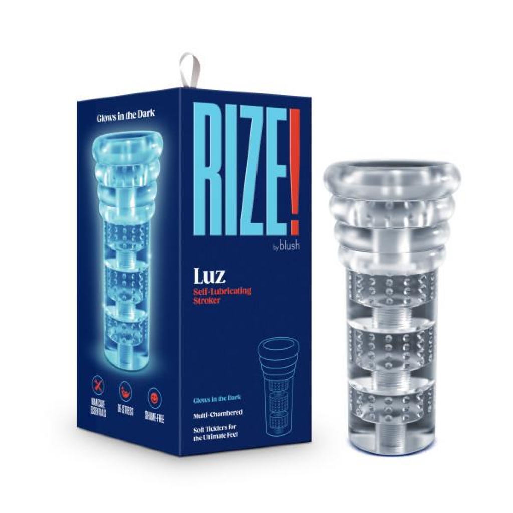 Rize Luz Glow In The Dark Self Lubricating Stroker Clear - Masturbation Sleeves