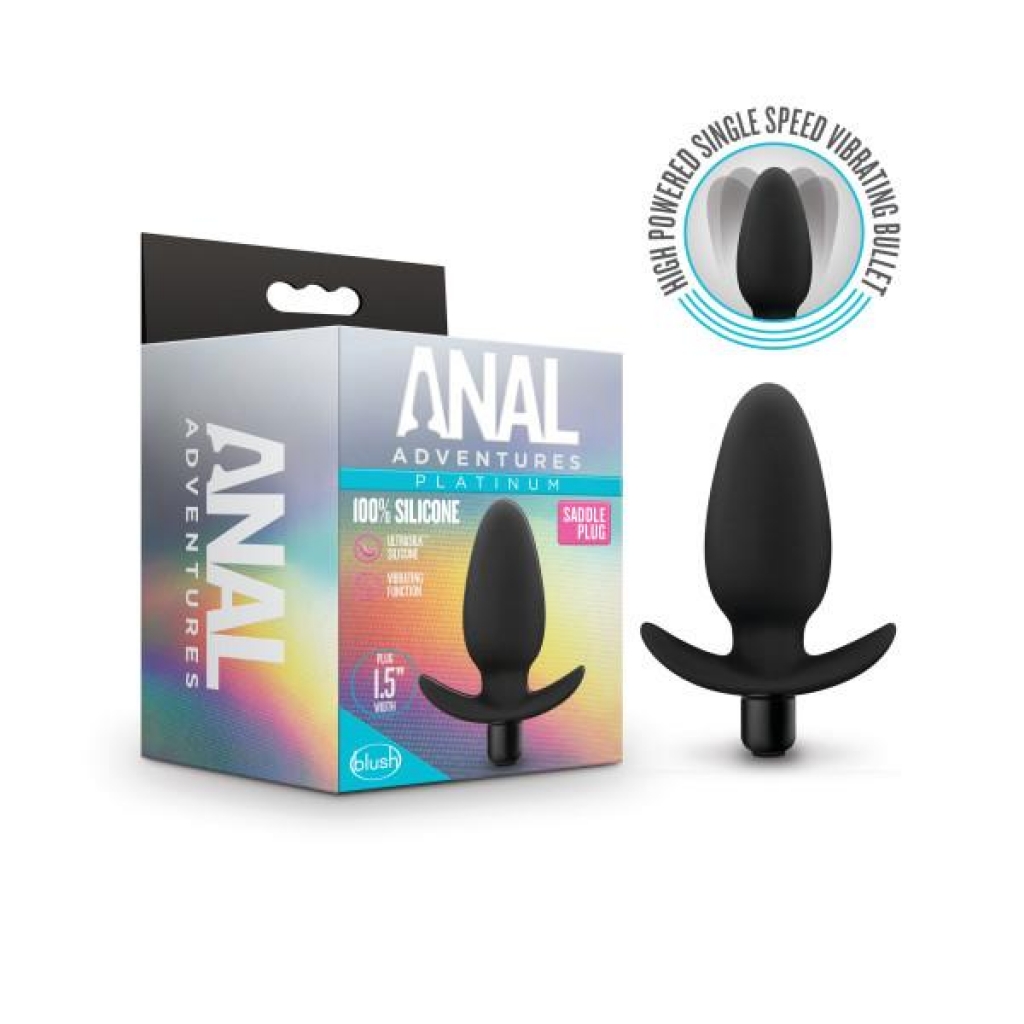 Anal Adventures Platinum Silicone Saddle Plug Black - Anal Plugs