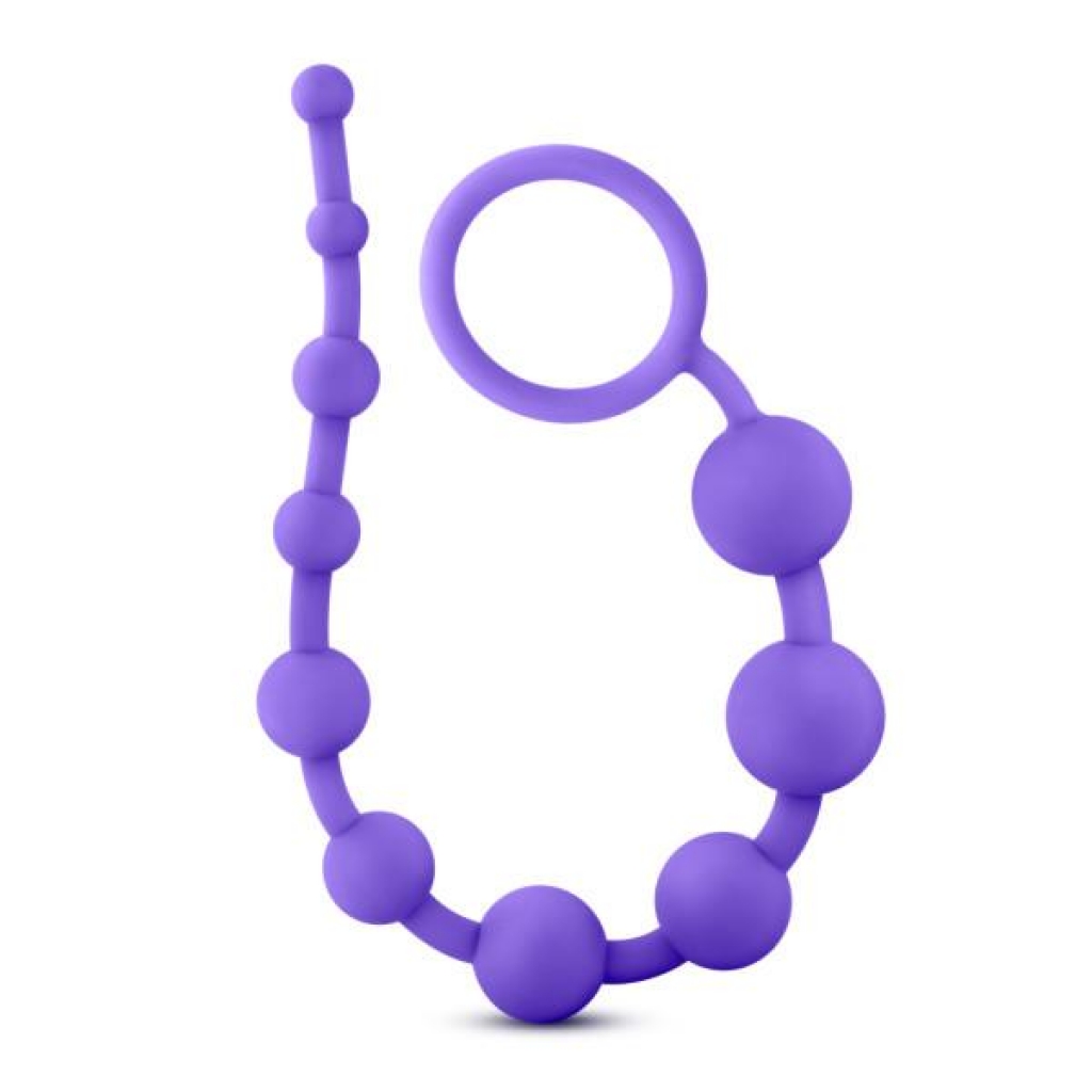 Luxe Silicone 10 Beads Purple - Anal Beads