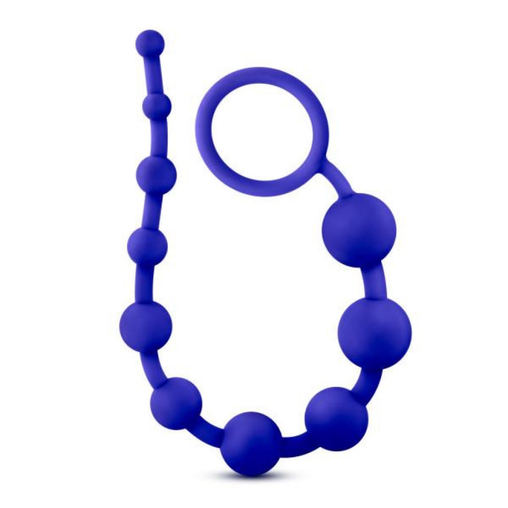 Luxe Silicone 10 Beads Indigo Blue - Anal Beads