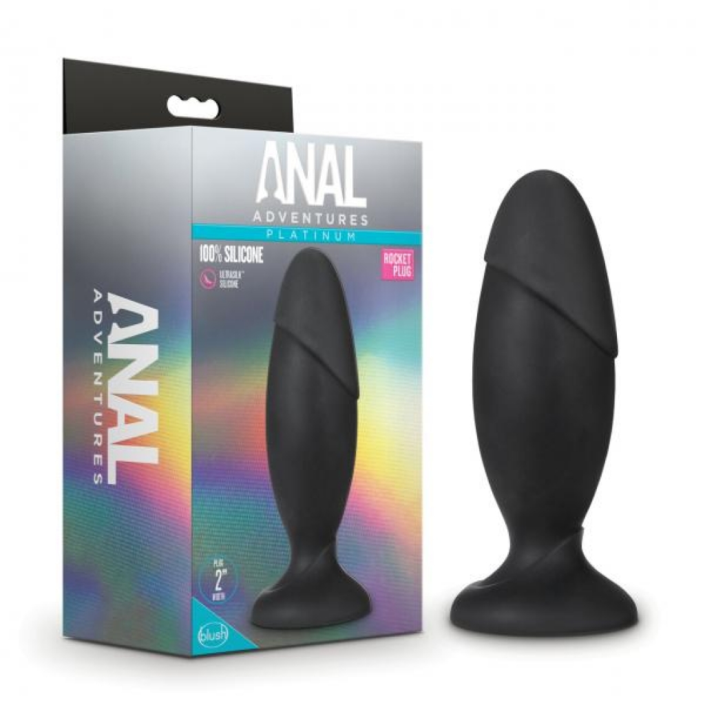 Anal Adventures Platinum Silicone Rocket Plug Black - Anal Plugs