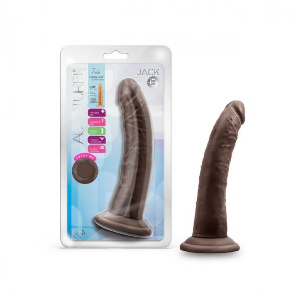 Au Naturel Jack 7in Dildo Chocolate - Realistic Dildos & Dongs