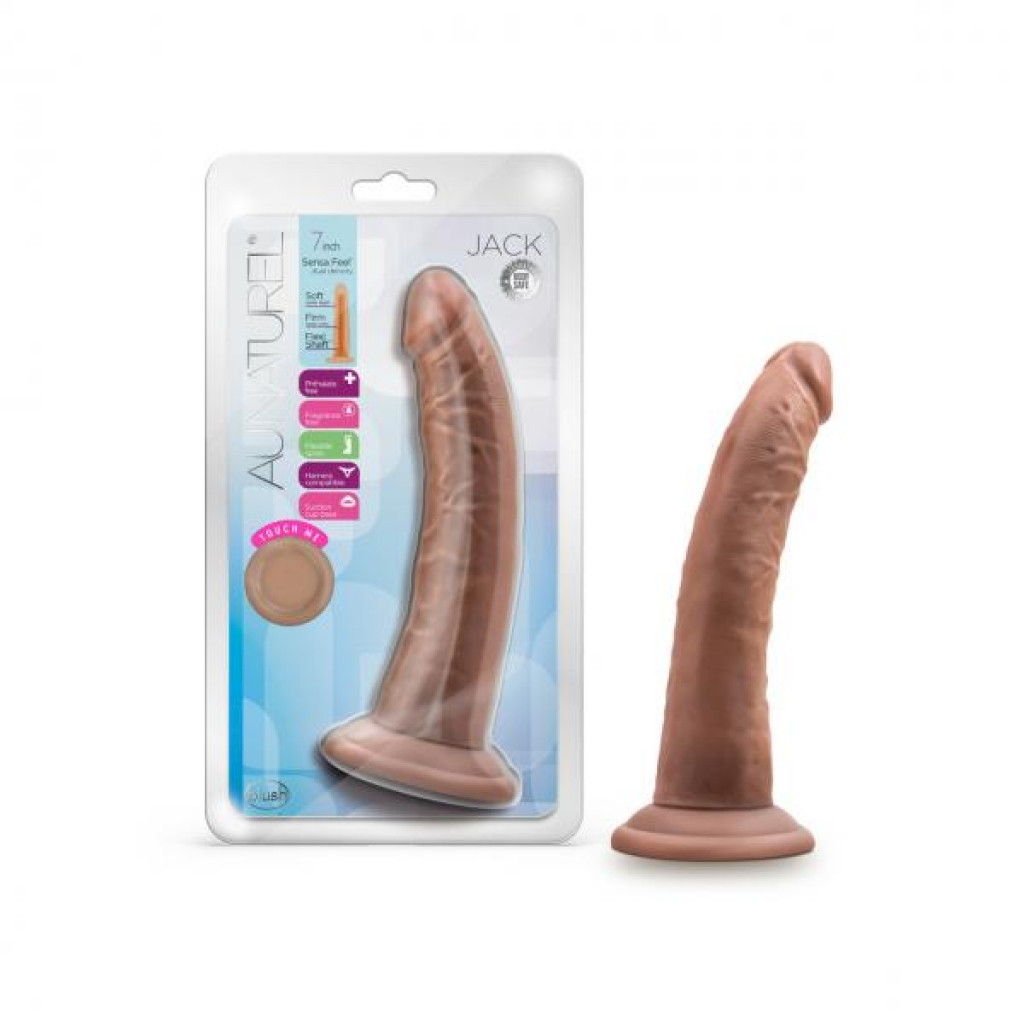 Au Naturel Jack 7in Dildo Mocha - Realistic Dildos & Dongs