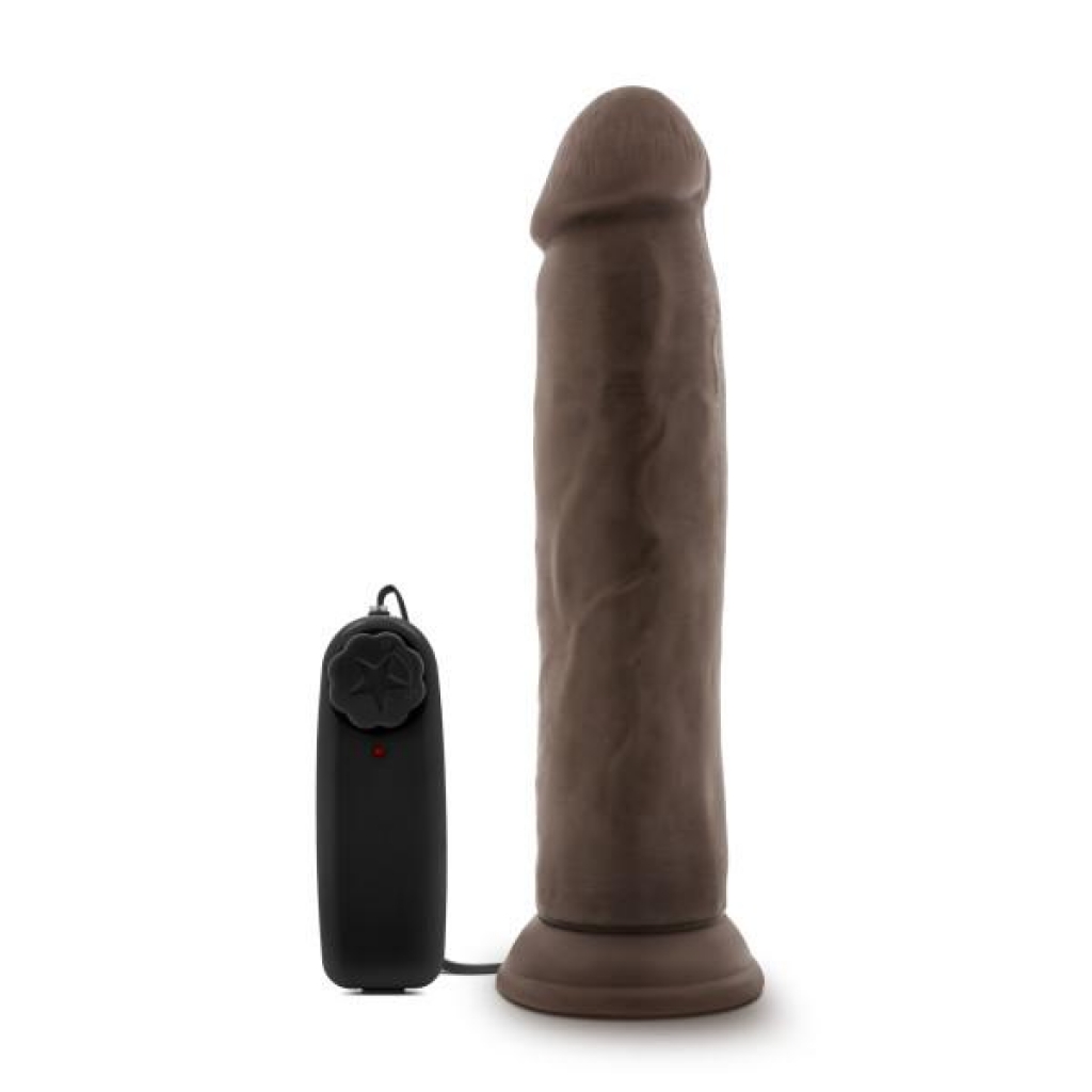 Dr. Skin Dr. Throb 9.5 inches Vibrating Cock Suction Cup Brown - Realistic