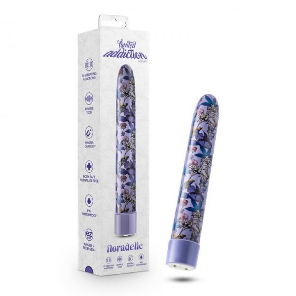 Limited Addiction Floradelic 7 In Rechargeable Vibe Purple - Traditional
