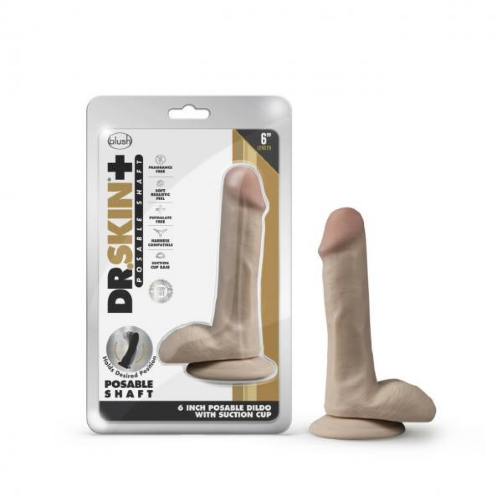 Dr. Skin Plus 6in Poseable Dildo - Vanilla