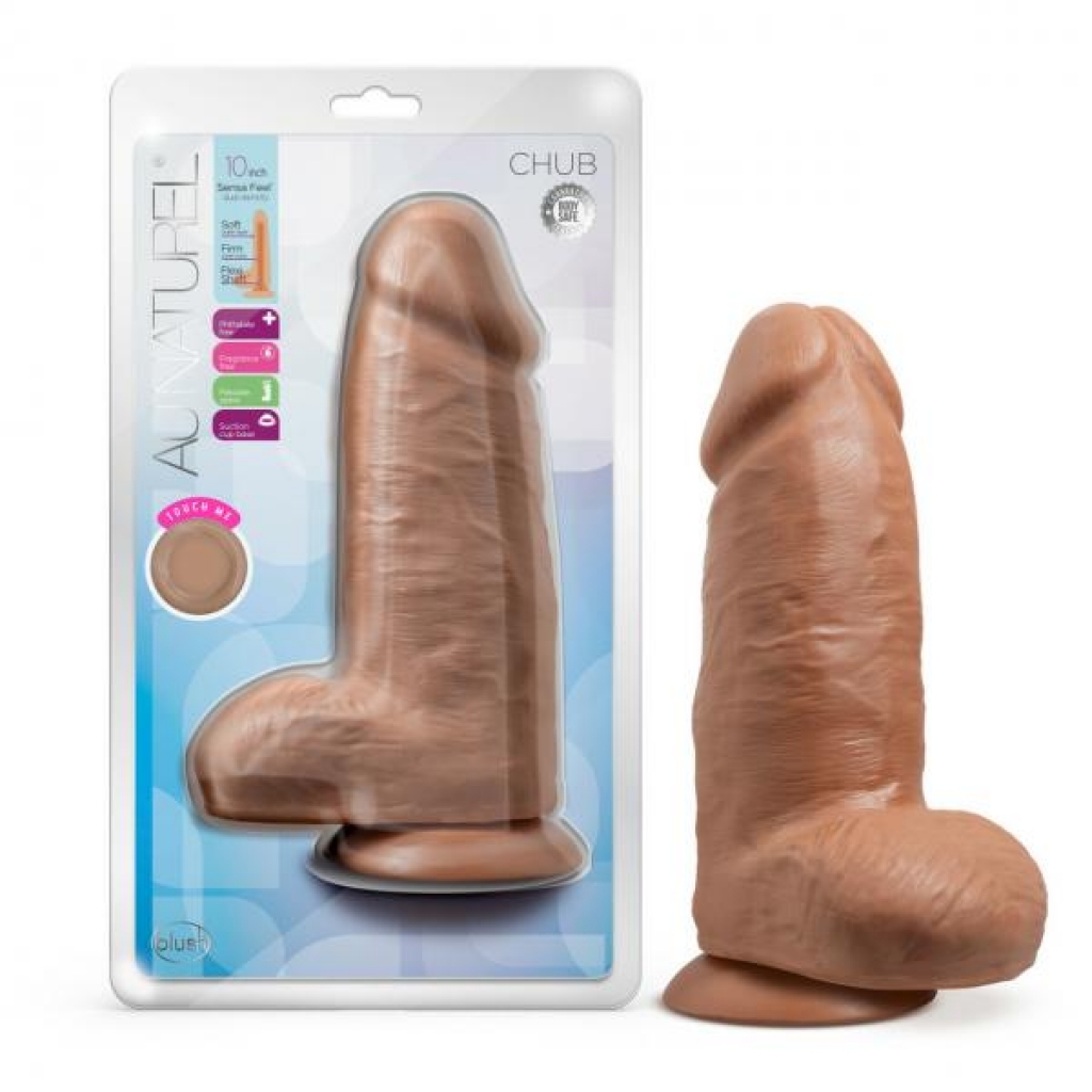 Au Naturel Chub 10in Dildo Mocha - Realistic Dildos & Dongs