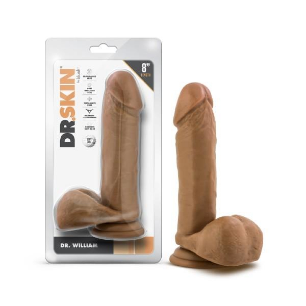 Dr. Skin Dr. William 8in Dildo W/ Balls Tan - Realistic Dildos & Dongs