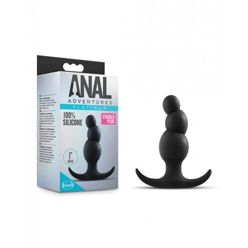 Anal Adventures Platinum Stacked Plug Black - Anal Plugs