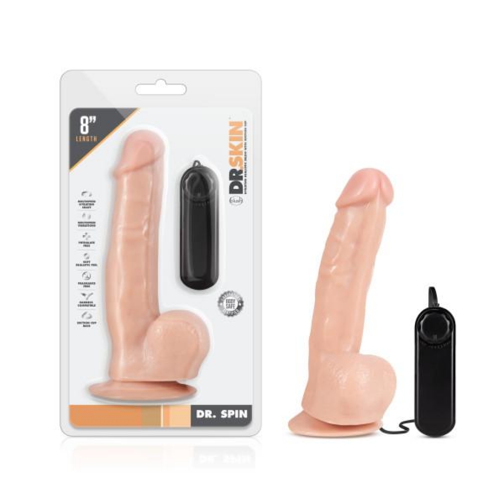 Dr. Skin Dr. Spin 8in Gyrating Realistic Dildo Vanilla - Realistic