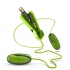 Double Pop Eggs Lime Green Vibrating Bullets - Bullet Vibrators