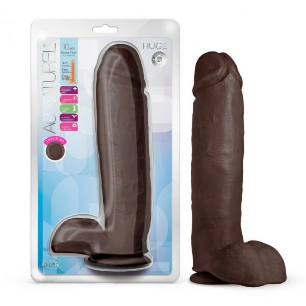 Au Naturel Huge 10-Inch Dildo - Chocolate