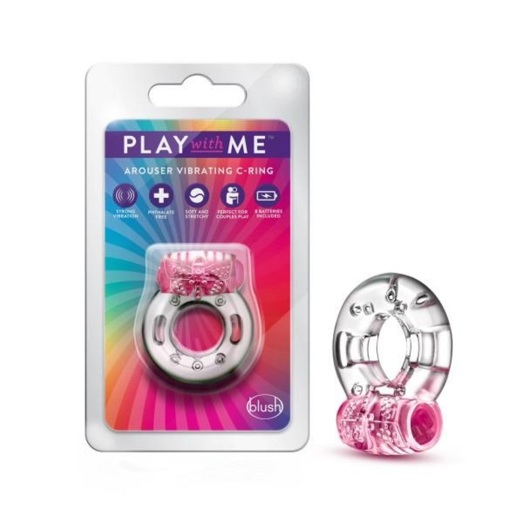 Play With Me Arouser Vibrating C-ring Pink - Couples Vibrating Penis Rings
