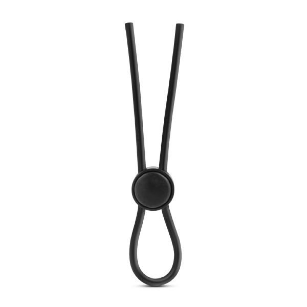 Stay Hard Silicone Loop Cock Ring Black - Adjustable & Versatile Penis Rings