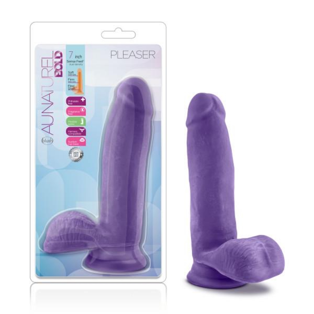 Au Naturel Bold Pleaser 7 In Dildo Purple - Realistic Dildos & Dongs