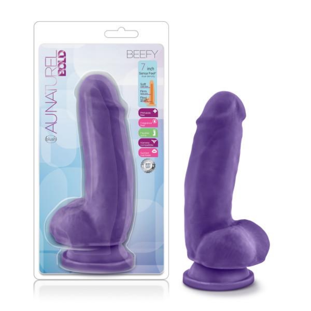 Au Naturel Bold Beefy 7 In Dildo Purple - Realistic Dildos & Dongs