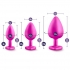 Bling Plugs Training Kit Pink with White Gems - Anal Trainer Kits