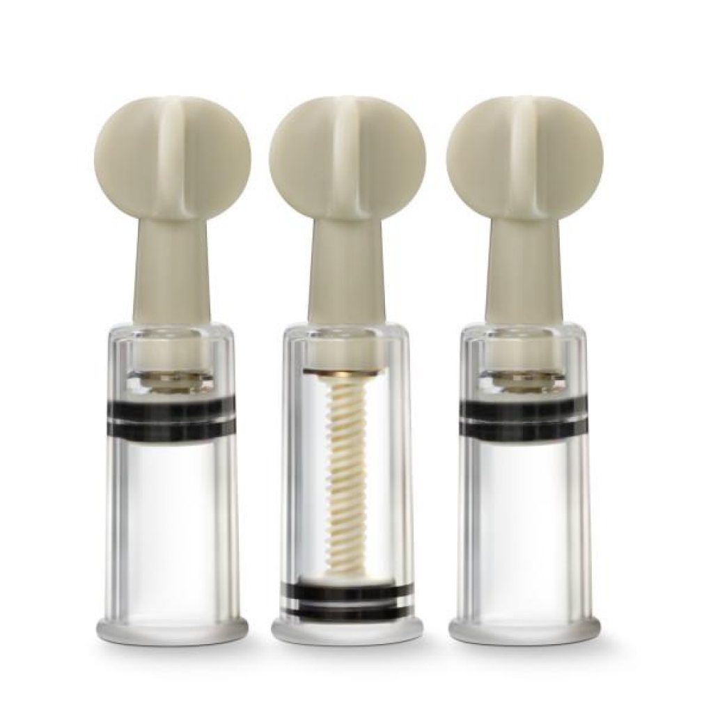 Temptasia Clit & Nipple Twist Suckers Set Of 3 Clear - Nipple Pumps