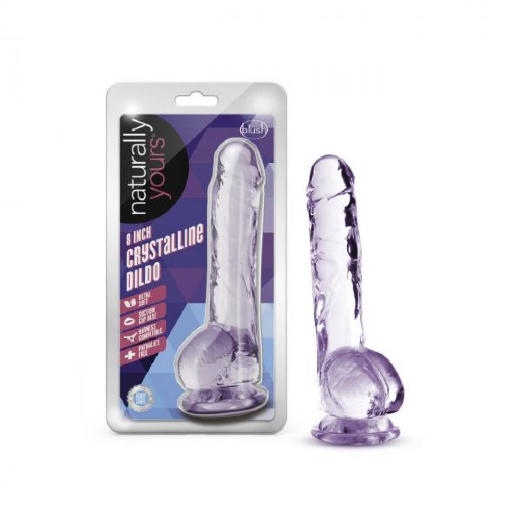 Naturally Yours 8in Amethyst Crystalline Dildo - Realistic Dildos & Dongs