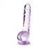 Naturally Yours 8in Amethyst Crystalline Dildo - Realistic Dildos & Dongs