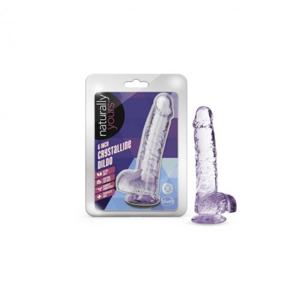 Naturally Yours 6in Amethyst Crystalline Dildo - Realistic Dildos & Dongs