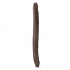 Dr Skin 16 inches Double Dildo Chocolate Brown - Double Dildos