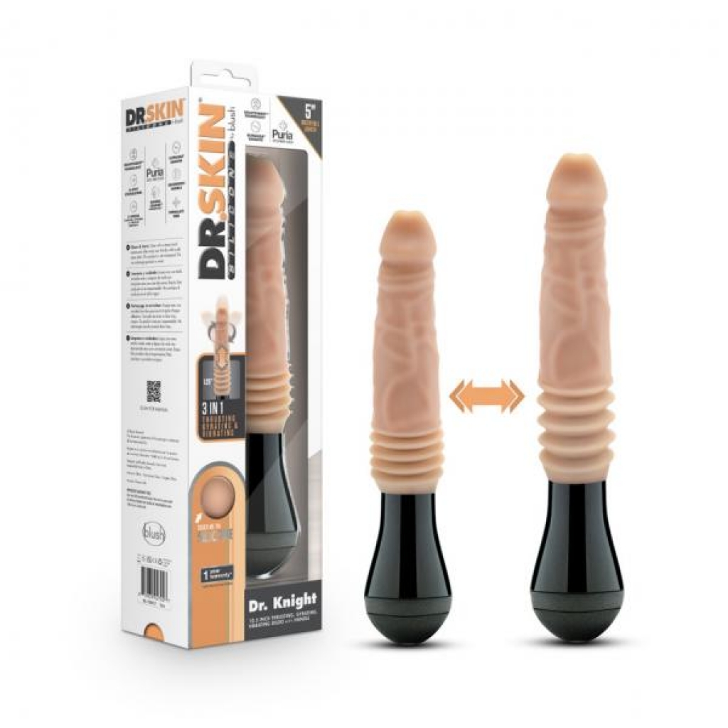 Dr. Skin Dr. Knight Thrusting Gyrating Vibrating Dildo Beige - Realistic