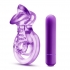 Lick It Vibrating Double Strap Cockring Purple - Couples Vibrating Penis Rings