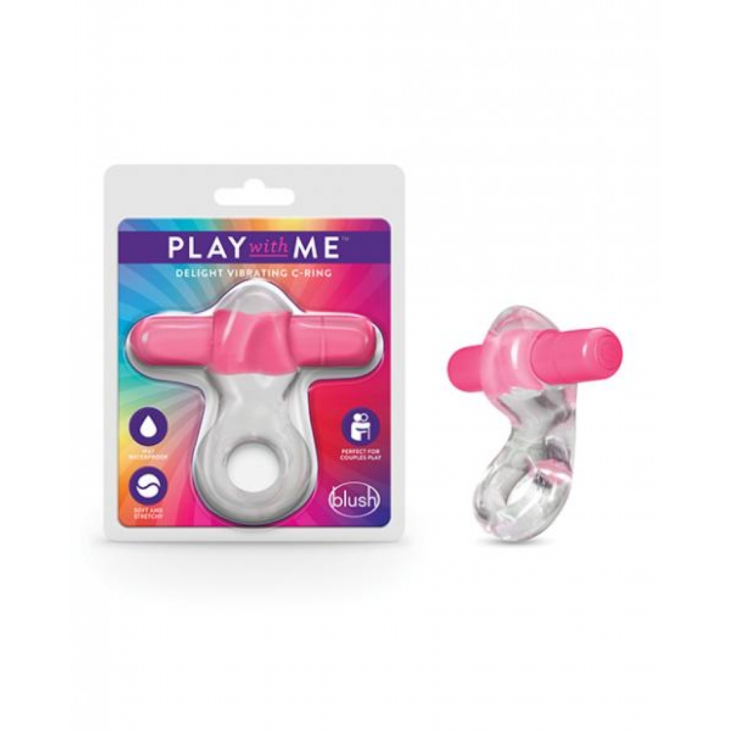 Play With Me Delight Vibrating C-ring Pink - Couples Penis Rings