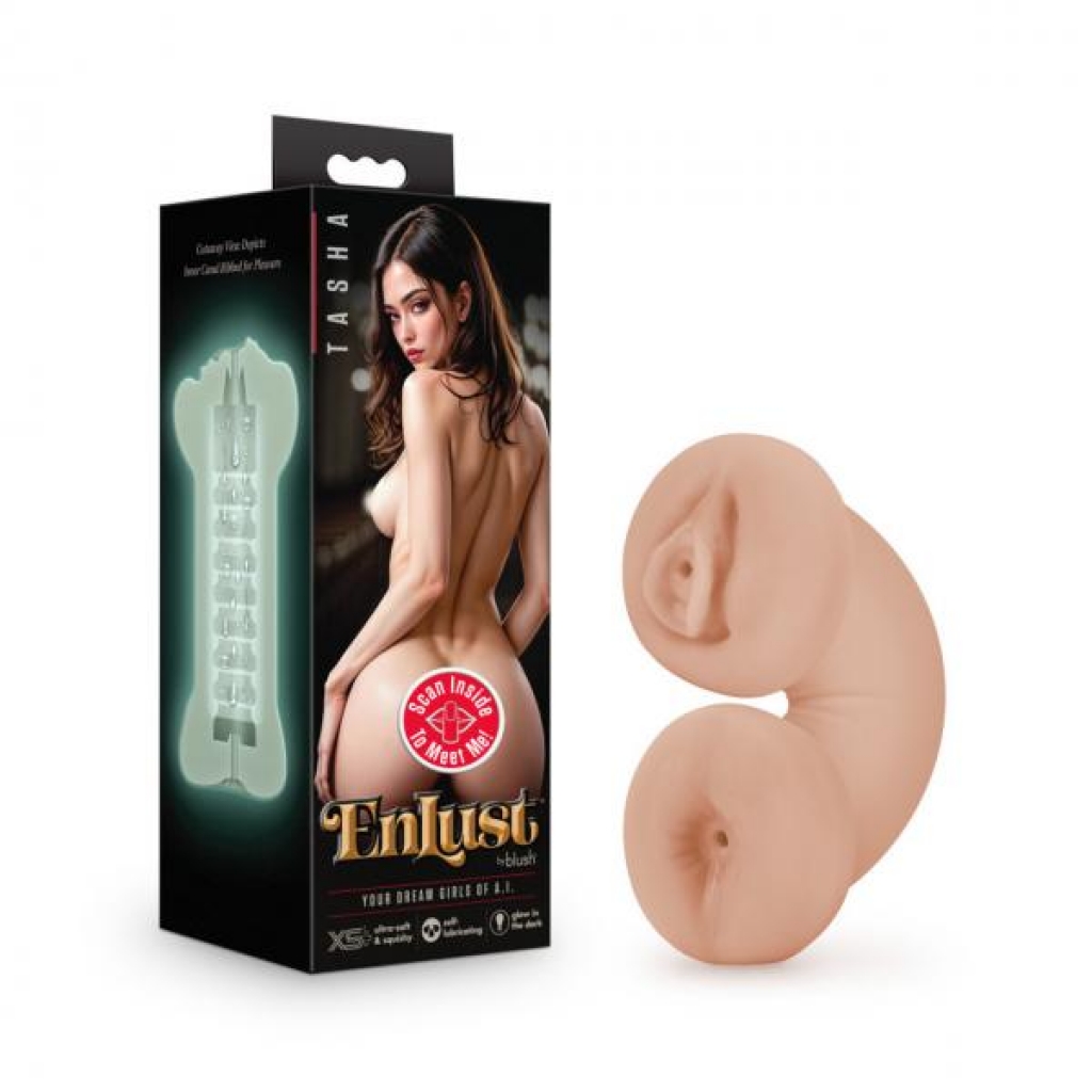 Enlust Tasha Soft & Wet Glow In The Dark Stroker Beige - Porn Star Masturbators