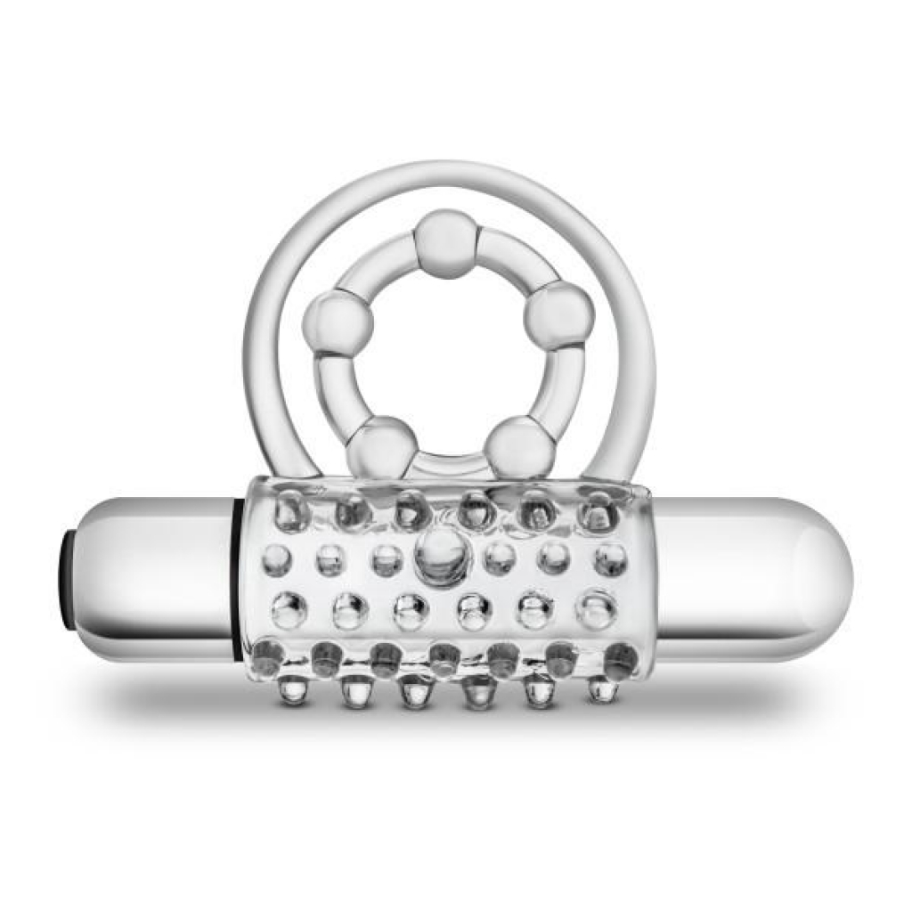 Stay Hard Vibrating Super Clitifier Clear Ring - Couples Vibrating Penis Rings