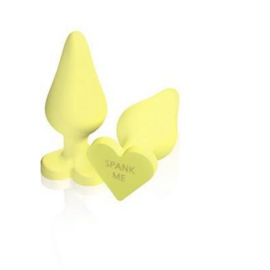 Naughty Candy Hearts Yellow Butt Plug