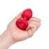 B Vibe Vibrating Heart Shaped Jewel Plug M/l Red (net) - Anal Plugs