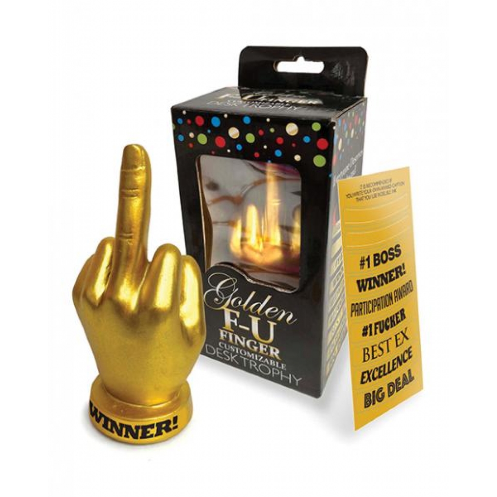 Golden F-u Finger Trophy - Extreme Dildos