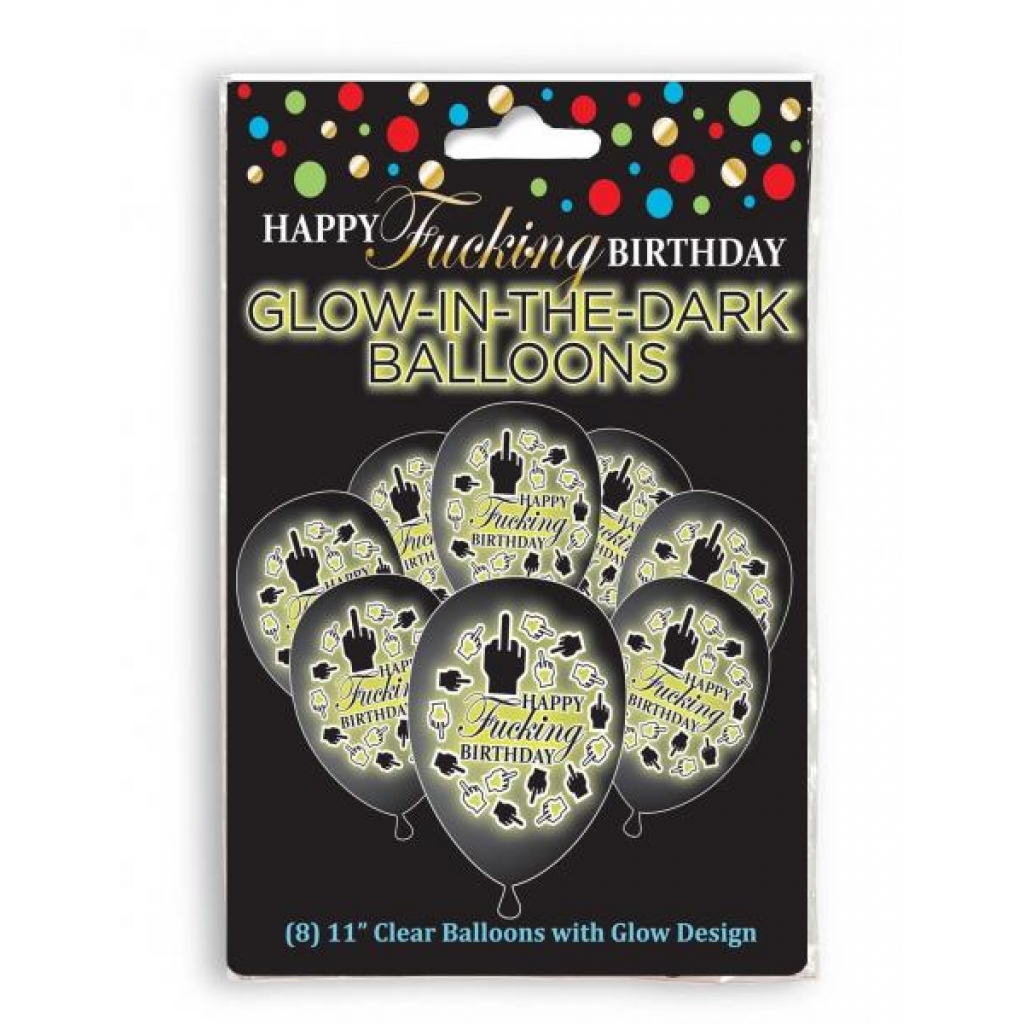 Happy F'ing Birthday Glow Balloons - Serving Ware