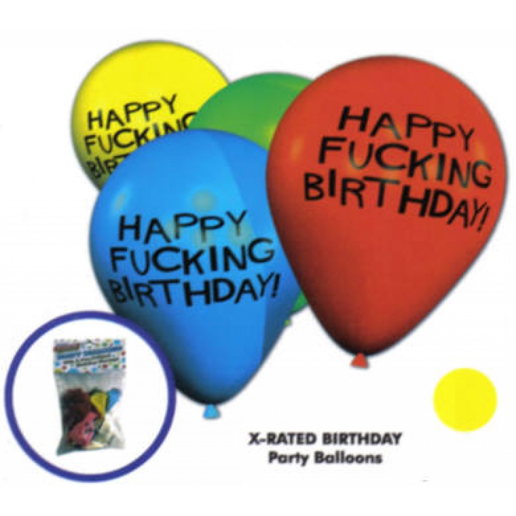 Happy Fucking Birthday 11in Balloons - 8 Per Pack - Serving Ware