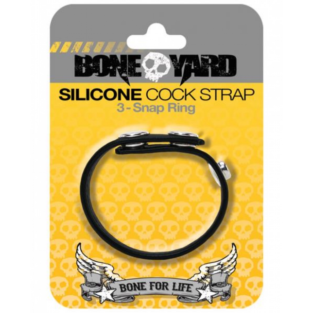 Boneyard Cock Strap Black - Adjustable & Versatile Penis Rings