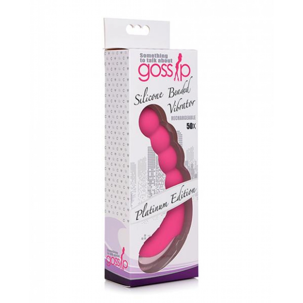 Gossip Silicone Beaded G-spot Rechargeable Vibrator Magenta - G-Spot Vibrators