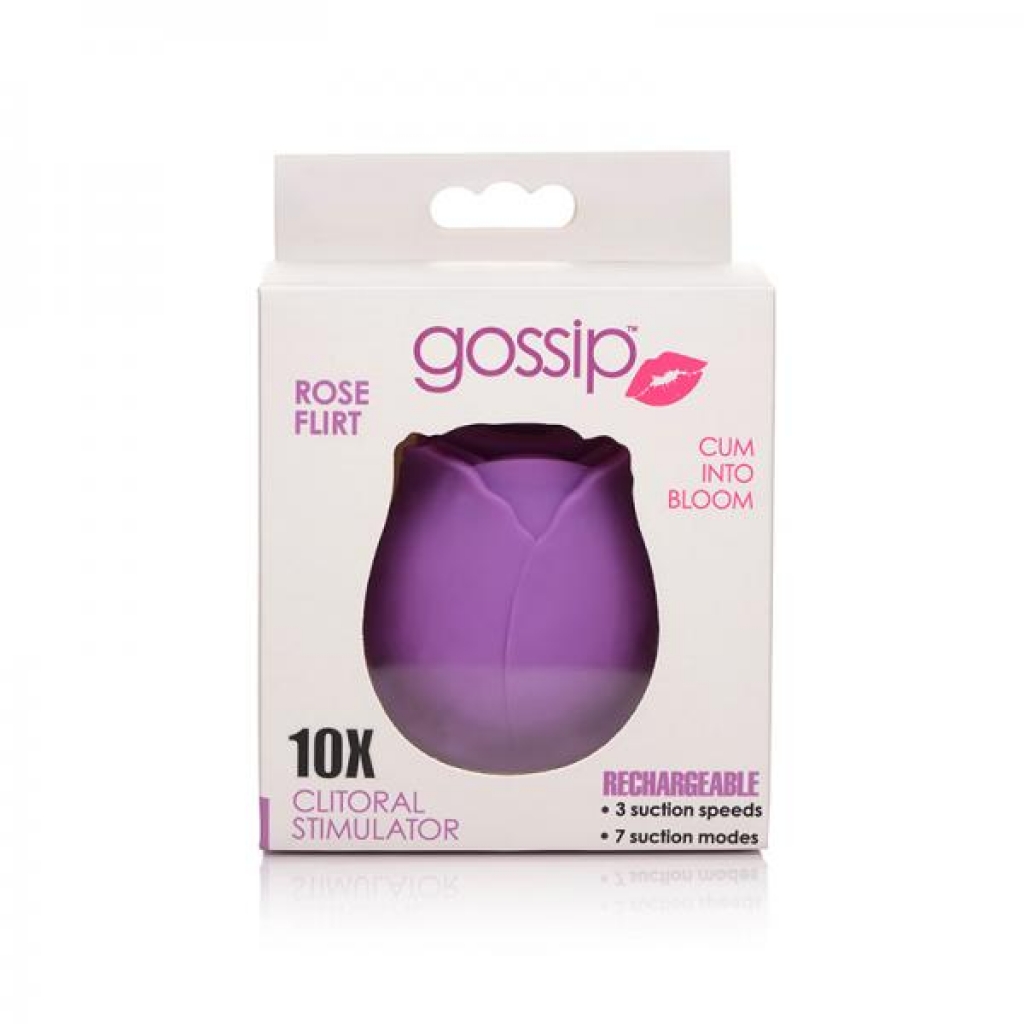 Gossip Rose 10x Silicone Clit Suction Stimulator Violet - Clit Suckers & Oral Suction