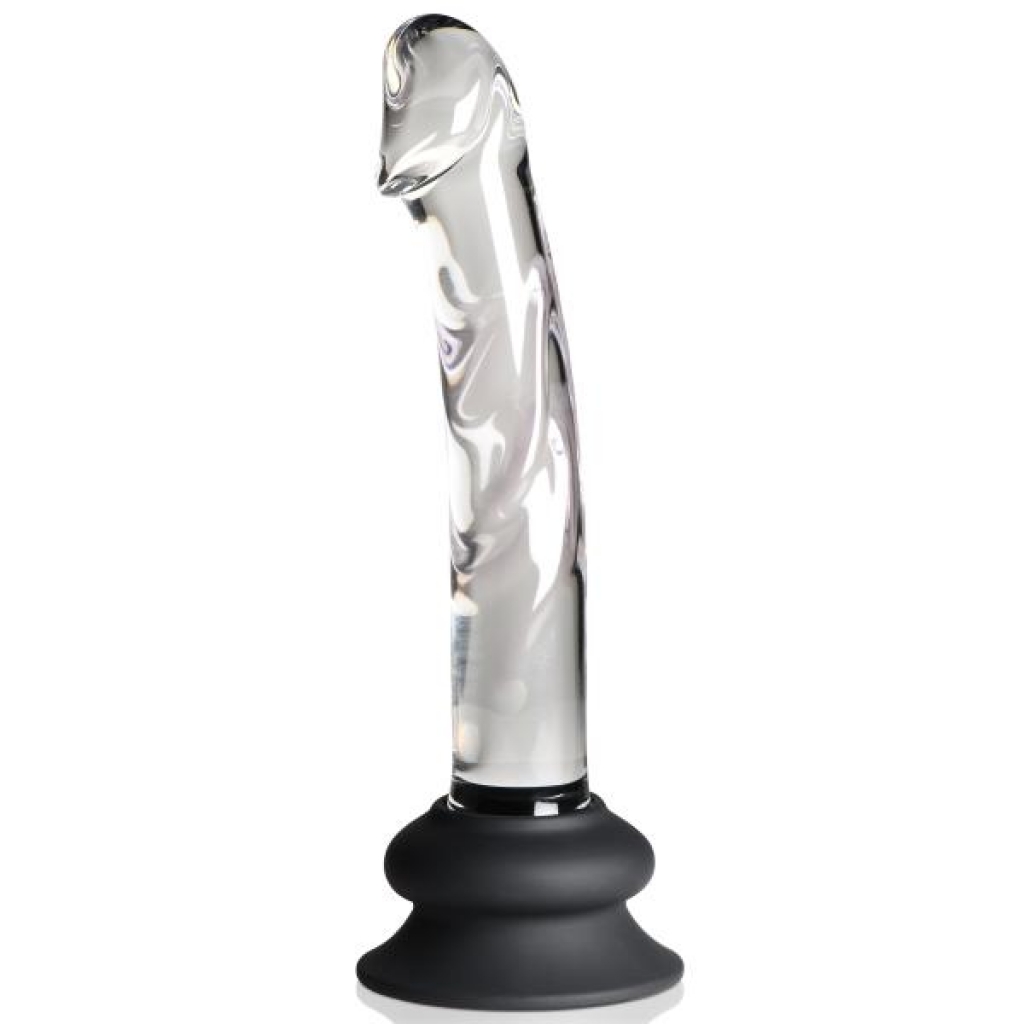 Pleasure Crystals 7 In Glass Dildo W/ Silicone Base - Realistic Dildos & Dongs