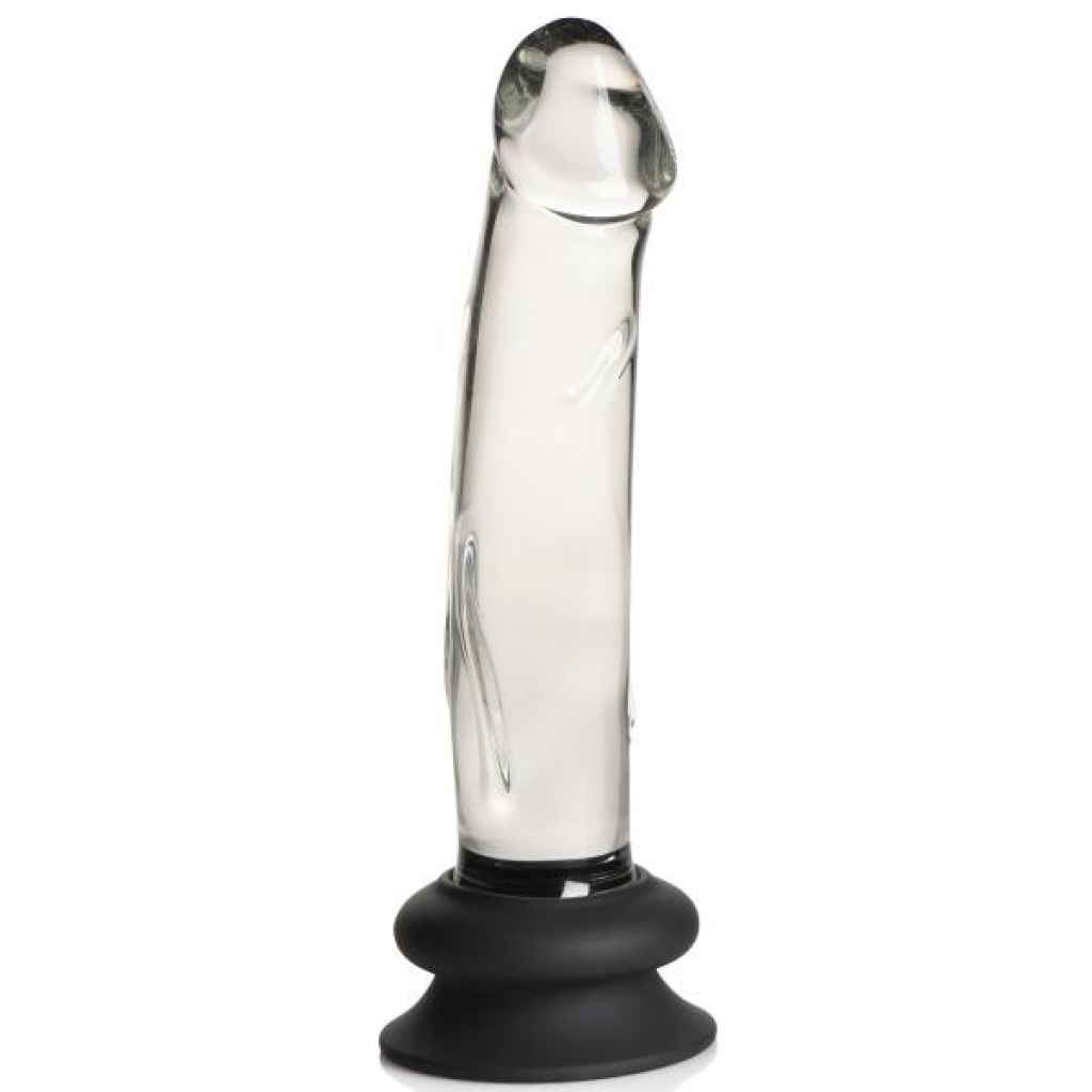 Pleasure Crystals 7.6 In Glass Dildo W/ Silicone Base - Realistic Dildos & Dongs